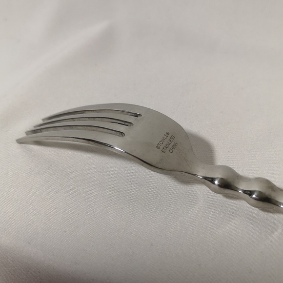 Set of Ten Large Towle Forks Krinkle-like Pattern in Great Condition Stainless - Picture 5 of 6